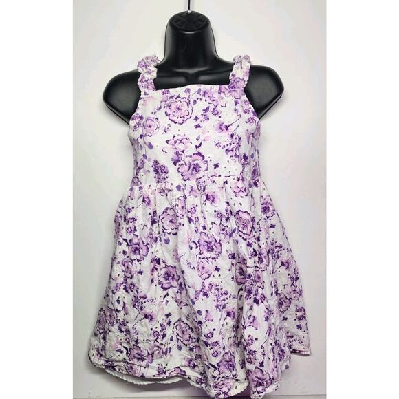 Btween SZ 12 Girls Dress Floral Embroidered Ruffle No Sleeve Baby Doll Lined - Picture 7 of 14